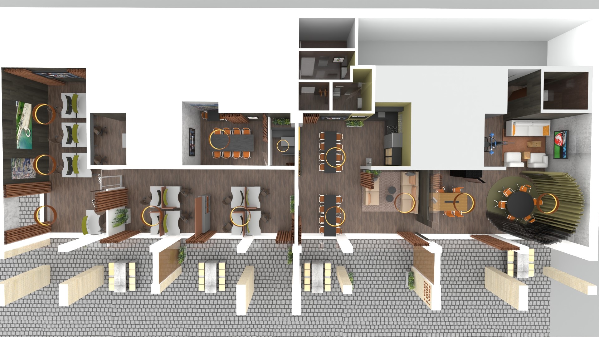 Office7000 plantegning - fuld oversigt over kontorfællesskabet