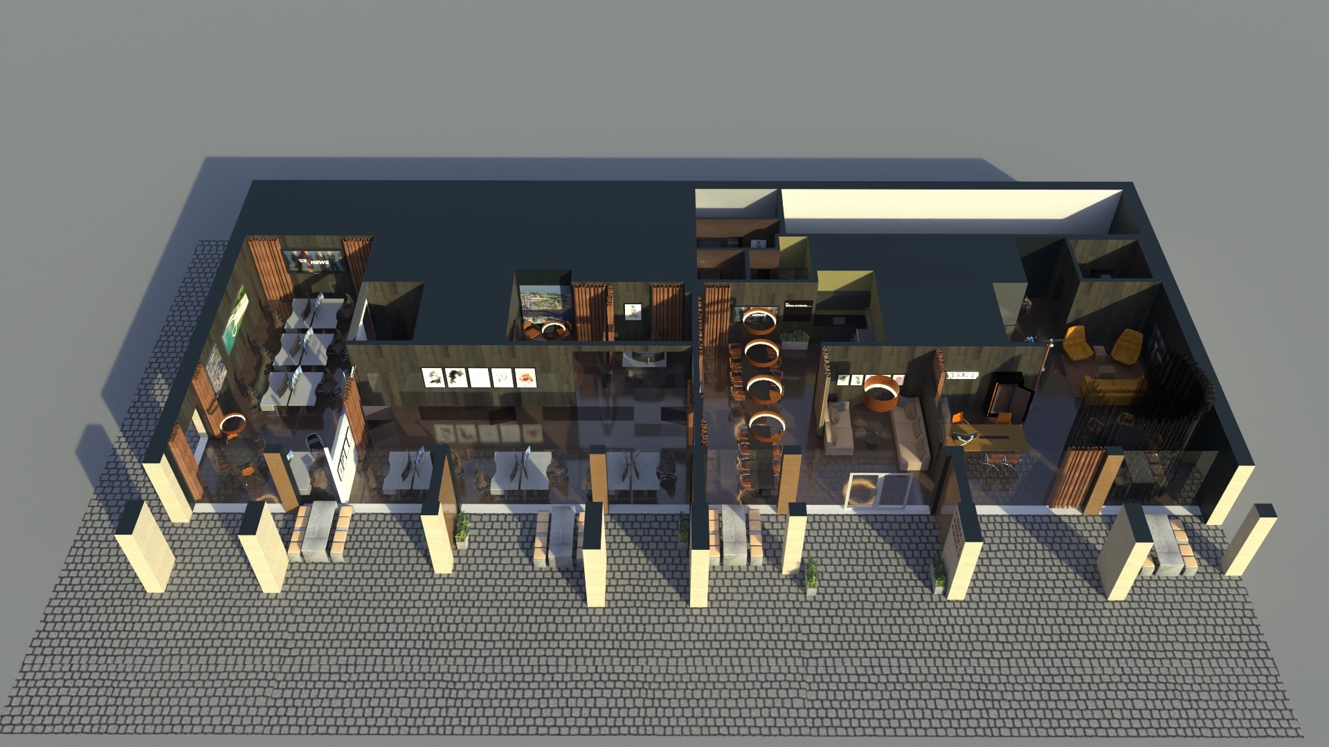 3D isometrisk oversigt over hele Office7000